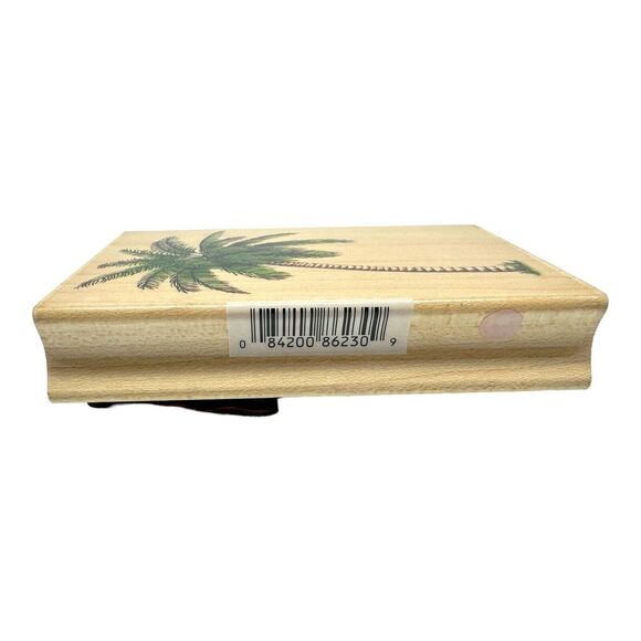 All Night Media Wood Mounted Rubber Stamp Palm Tree Tropical #623J 4” x 3” Used - Picture 4 of 6